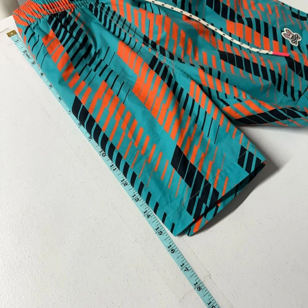 Psycho Bunny‎ Mens Swim Trunks Miami Teal Small All Over Print